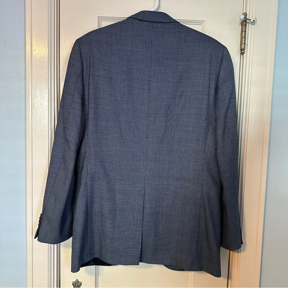 Daniel Cremieux Blazer Loro Piana Blue Gray Houndstooth Size 40L